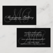 Anpassbare Visitenkarte für Schwarz-Grau-Monogramm (Vorne/Hinten)