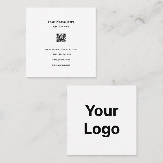 Anpassbare Visitenkarte mit QR-Code (Vorne/Hinten)