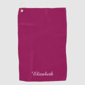 Anpassbare Viva Magenta Template Name Monogram Golfhandtuch (Vorderseite)