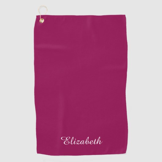 Anpassbare Viva Magenta Template Name Monogram Golfhandtuch (Vorderseite)