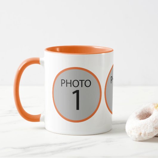 Anpassbare Vorlage 3 FOTO Kaffeemaschine Tasse (Mit Donut)