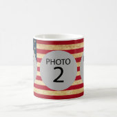 Anpassbare Vorlage 3 FOTOS auf amerikanischer Flag Kaffeetasse (Mittel)