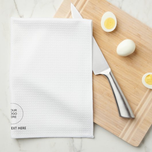 Anpassbare Vorlage für Firmenlogo hochladen Geschirrtuch (Viertel Falte)