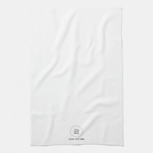 Anpassbare Vorlage für Firmenlogo hochladen Geschirrtuch (Vertikal)