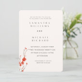 Anpassbare Wasserfarbe Floral Minimalistische Hoch Einladung (Stehend Vorderseite)