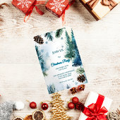 Anpassbare Wasserfarbe Tannen Weihnachten Einladung