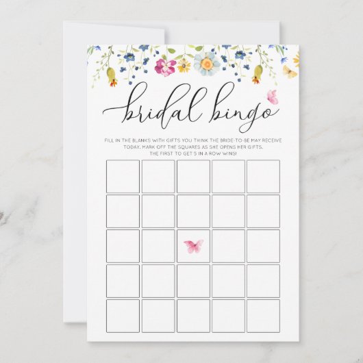 Anpassbare Watercolor Bingo Game Card Einladung (Vorderseite)