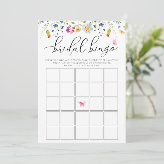 Anpassbare Watercolor Bingo Game Card Einladung (Stehend Vorderseite)