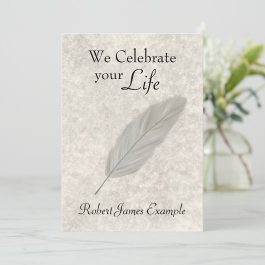 Anpassbare Weck/Memorial (Stone Effect) Einladung (Stehend Vorderseite)