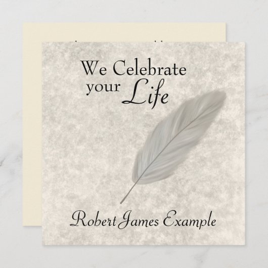 Anpassbare Weck/Memorial (Stone Effect) Einladung (Vorne/Hinten)