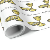 Anpassbare, weibliche Kommunion Körper und Blut Geschenkpapier (Rolleneckpunkt)