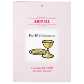 Anpassbare, weibliche Kommunion Körper und Blut Klemmbrett (Rückseite)