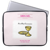 Anpassbare, weibliche Kommunion Körper und Blut Laptopschutzhülle (Vorderseite)