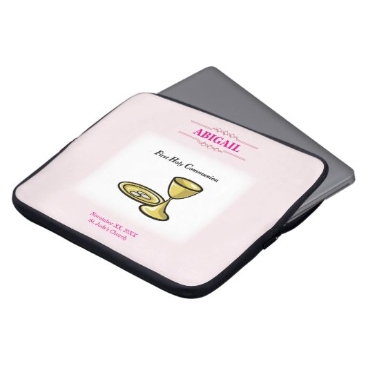 Anpassbare, weibliche Kommunion Körper und Blut Laptopschutzhülle (Vorne Oben)