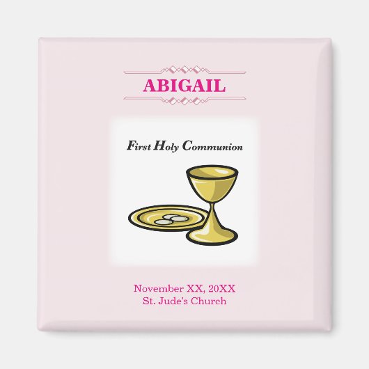 Anpassbare, weibliche Kommunion Körper und Blut Magnet (Vorne)