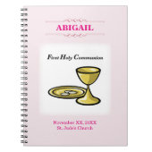 Anpassbare, weibliche Kommunion Körper und Blut Notizblock (Vorderseite)