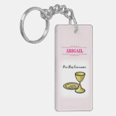 Anpassbare, weibliche Kommunion Körper und Blut Schlüsselanhänger (Vorderseite links)