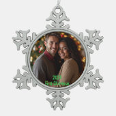 Anpassbare Weihnachten 2024 Schneeflocken Zinn-Ornament (Vorderseite)