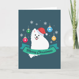 Anpassbare Weihnachten des japanischen Spitz-Hunde Karte