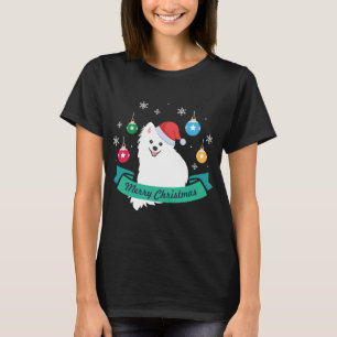 Anpassbare Weihnachten des japanischen Spitz-Hunde T-Shirt