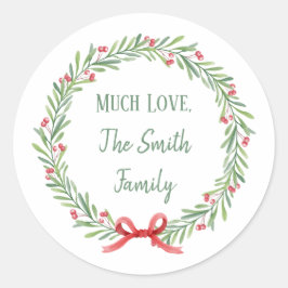 Anpassbare Weihnachtsbriefe und Geschenkklammer Runder Aufkleber