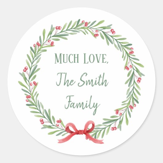 Anpassbare Weihnachtsbriefe und Geschenkklammer Runder Aufkleber (Vorderseite)