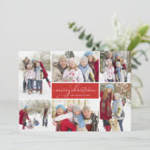 Anpassbare Weihnachtscollage Feiertagskarte (Stehend Vorderseite)