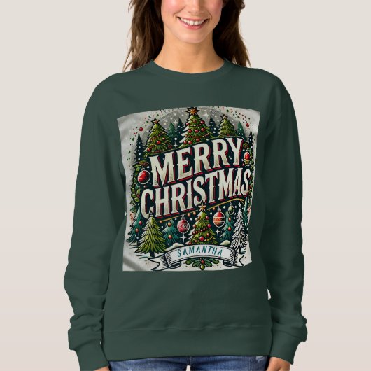 Anpassbare Weihnachtsfeiertage - Name hinzufügen Sweatshirt (Vorderseite)