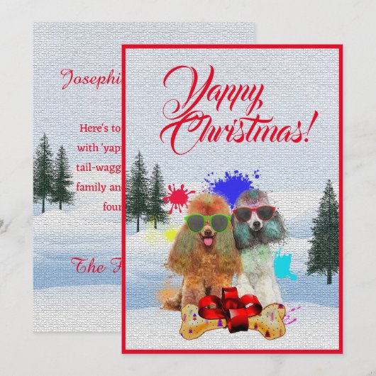 Anpassbare Weihnachtskarte für den Hund Ankündigung (Vorne/Hinten)