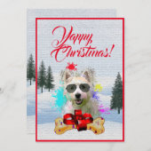 Anpassbare Weihnachtskarte für den Hund Ankündigung (Vorne/Hinten)