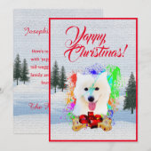 Anpassbare Weihnachtskarte für den lustigen Samoye Ankündigung (Vorne/Hinten)