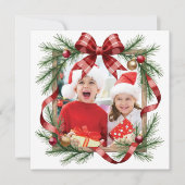 Anpassbare Weihnachtskarte mit Kiefernrahmen (Vorderseite)
