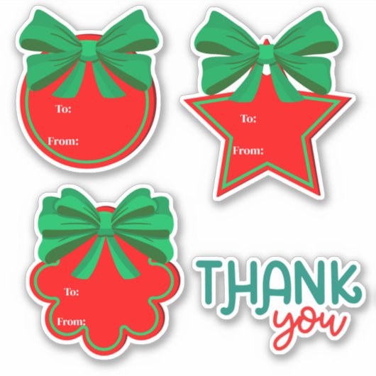 Anpassbare Weihnachtsklebepackung Aufkleber (Vorderseite)