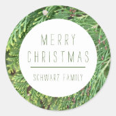 Anpassbare Weihnachtskleber Runder Aufkleber (Vorderseite)