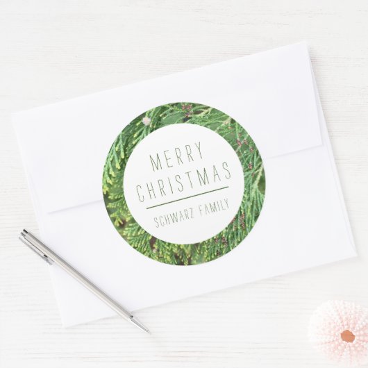 Anpassbare Weihnachtskleber Runder Aufkleber (Umschlag)