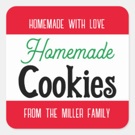 Anpassbare Weihnachtsmarke HM001_22sqv4 Quadratischer Aufkleber