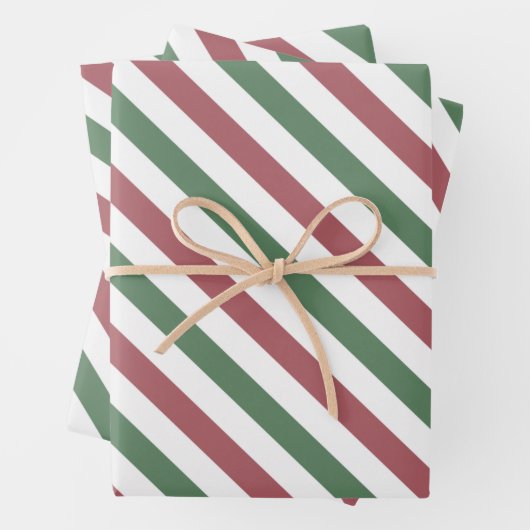 Anpassbare Weihnachtsstreifen aus Pastell Geschenkpapier Set (Beispiel)