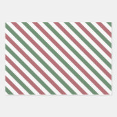 Anpassbare Weihnachtsstreifen aus Pastell Geschenkpapier Set (Vorderseite)