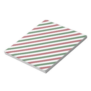 Anpassbare Weihnachtsstreifen aus Pastell Notizblock