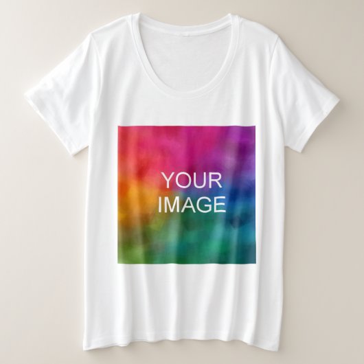 Anpassbare weiße Farbvorlage Bild hochladen Große Größe T-Shirt (Design vorne)