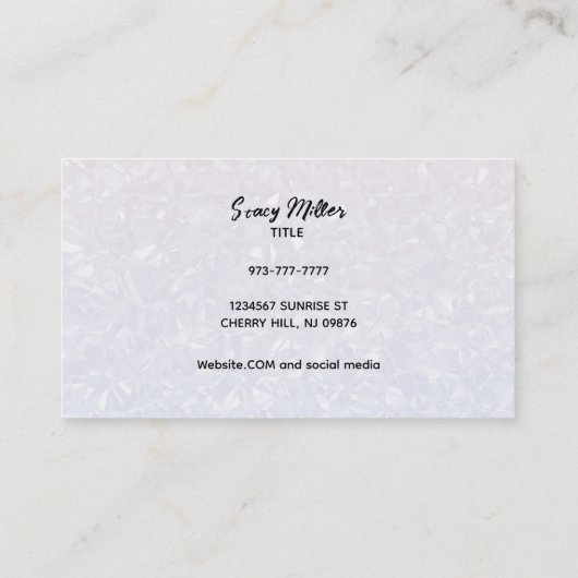 Anpassbare weiße holografische Visitenkarten Visitenkarte (Rückseite)