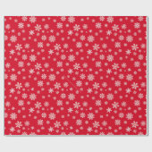 Anpassbare weiße Schneeflocken Weihnachts-Rotes Ge Geschenkpapier (Flach)