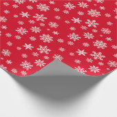Anpassbare weiße Schneeflocken Weihnachts-Rotes Ge Geschenkpapier (Ecke)