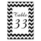 Anpassbare weiße Zigzag-Nummer Tischnummer (Rückseite)