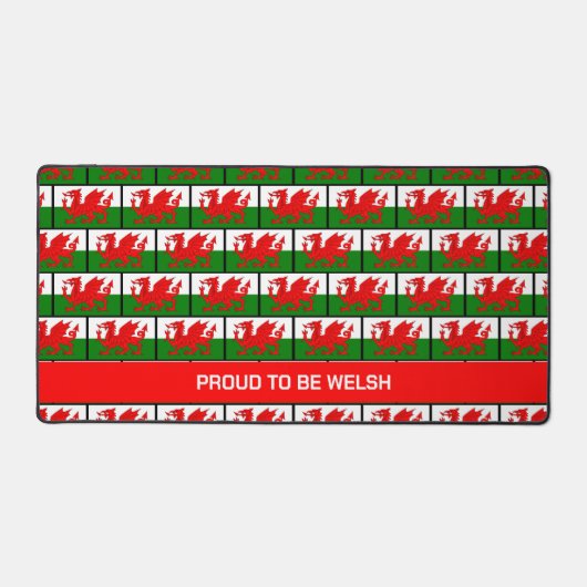 Anpassbare WELSH-Flag Schreibtischunterlage (Vorderseite)