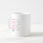 Anpassbare Welt beste Schwester Checkliste Kaffeetasse (Vorderseite Links)
