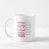 Anpassbare Welt beste Schwester Checkliste Kaffeetasse (Links)