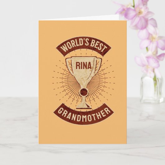 Anpassbare Welt: Das beste Oma und die Namensänder Karte (Orchidee)