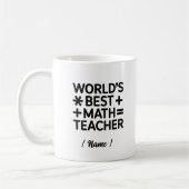 Anpassbare "Weltbeste Mathematiklehrerin" Kaffeetasse (Links)