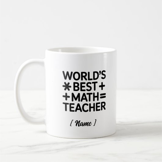 Anpassbare "Weltbeste Mathematiklehrerin" Kaffeetasse (Links)
